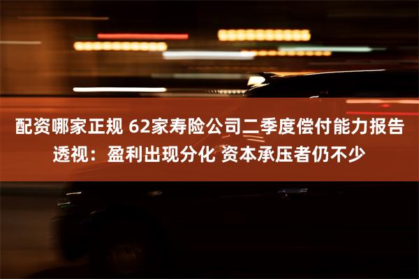 配资哪家正规 62家寿险公司二季度偿付能力报告透视：盈利出现分化 资本承压者仍不少