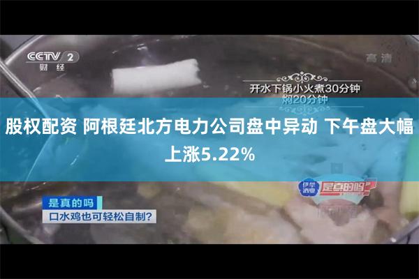 股权配资 阿根廷北方电力公司盘中异动 下午盘大幅上涨5.22%