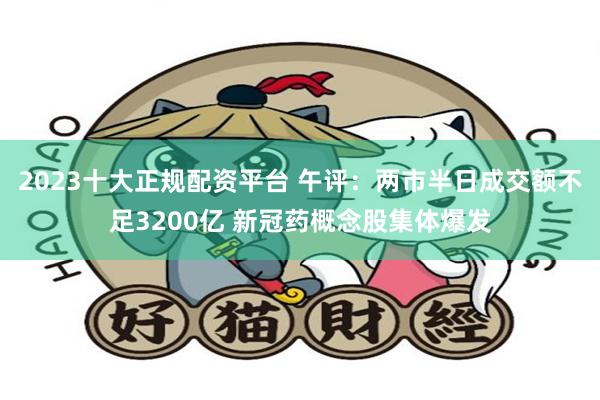 2023十大正规配资平台 午评：两市半日成交额不足3200亿 新冠药概念股集体爆发