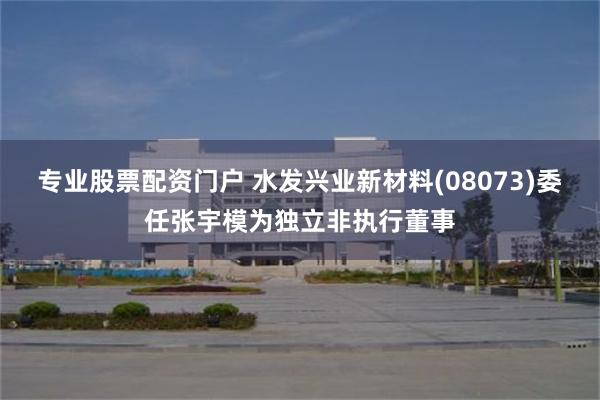 专业股票配资门户 水发兴业新材料(08073)委任张宇模为独立非执行董事